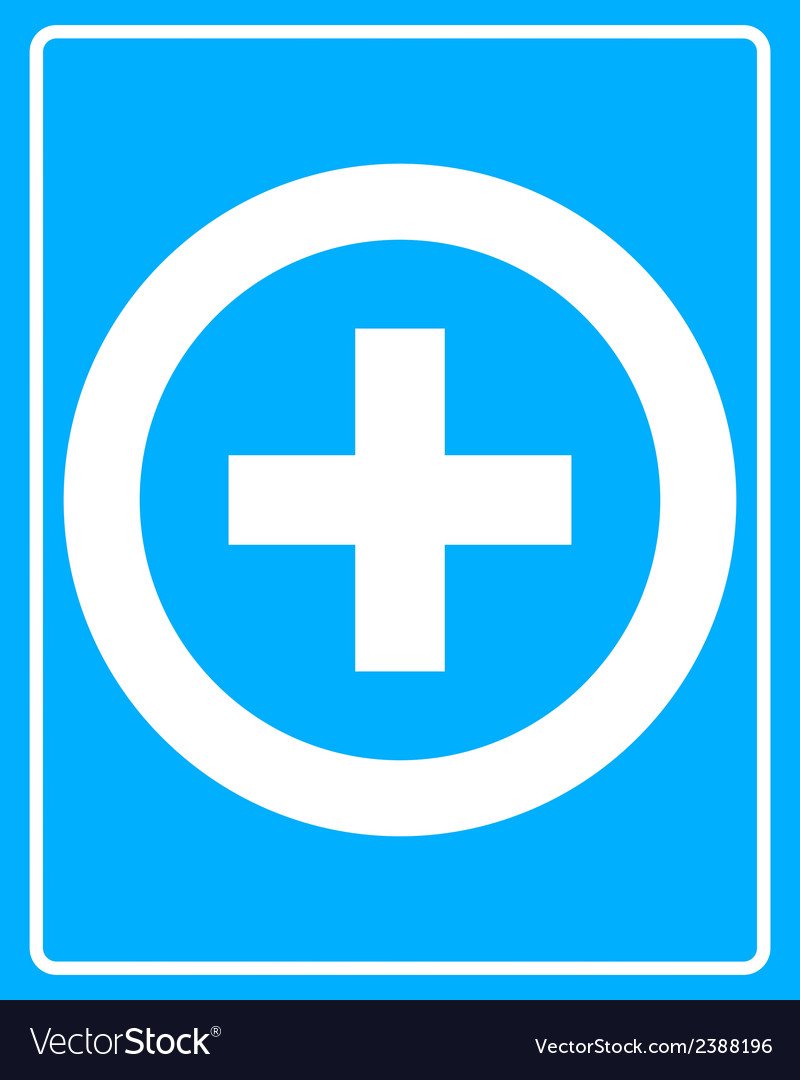 Логотип белый крест на голубом фоне