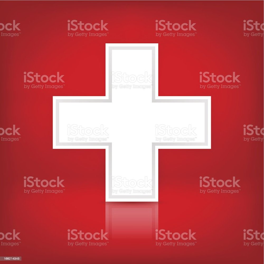 Красный крест на белом фоне