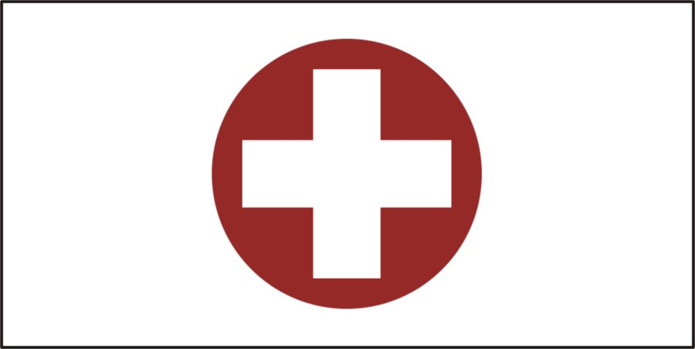 Красный крест на белом фоне