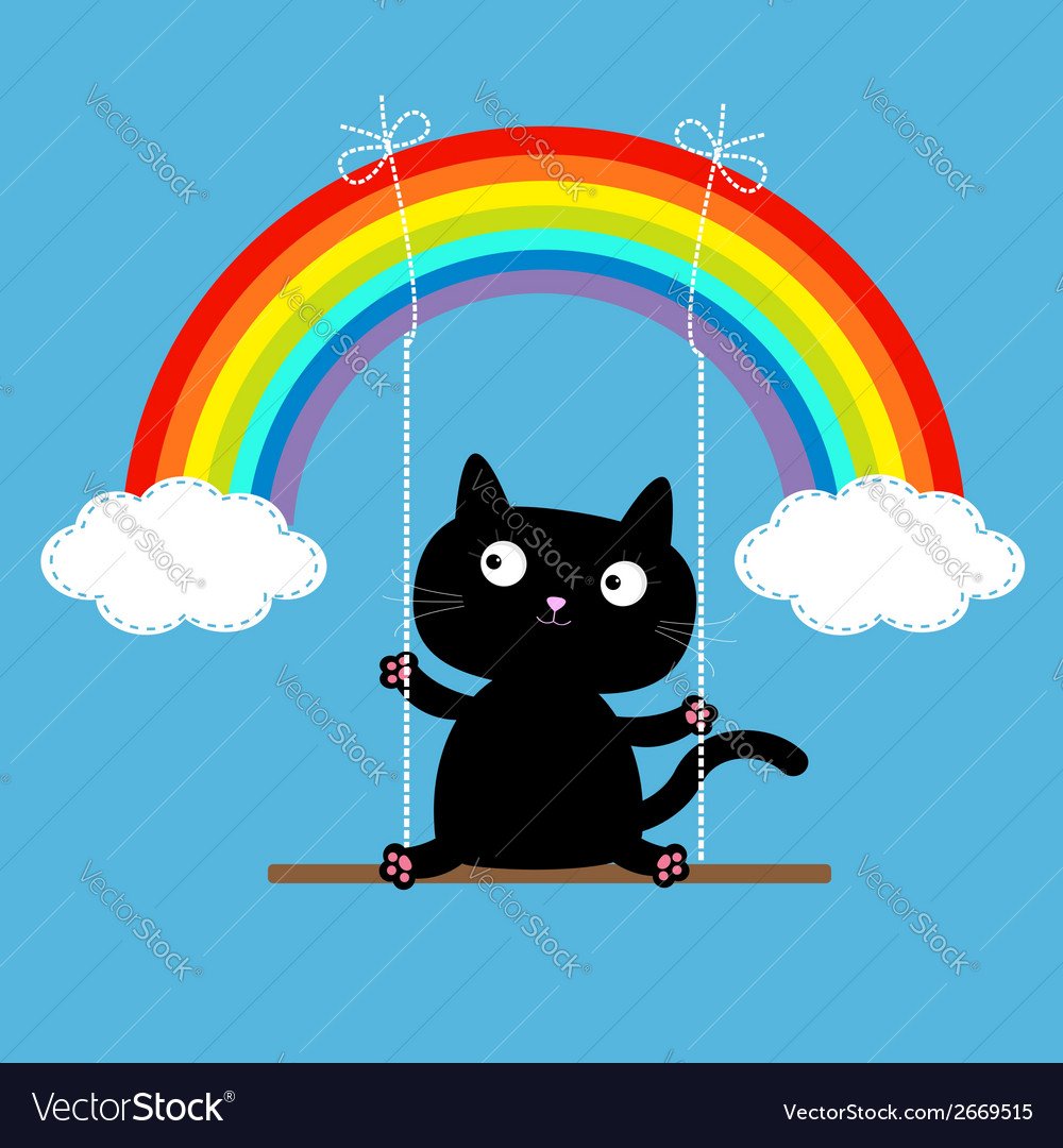 Кошка под радугой