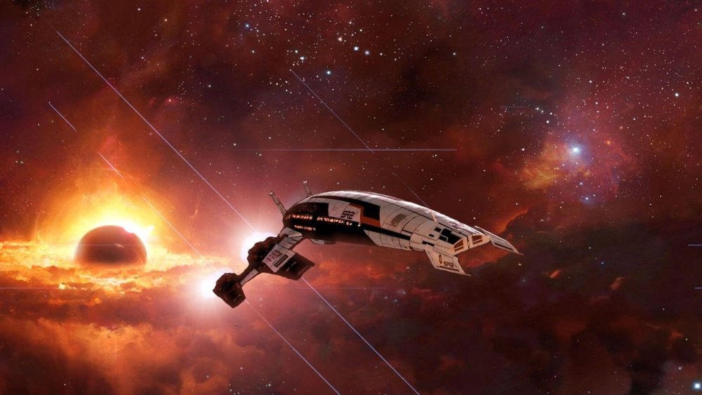 Mass Effect Нормандия в космосе