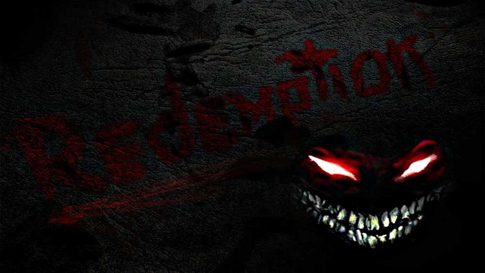 Зловещая улыбка на черном фоне