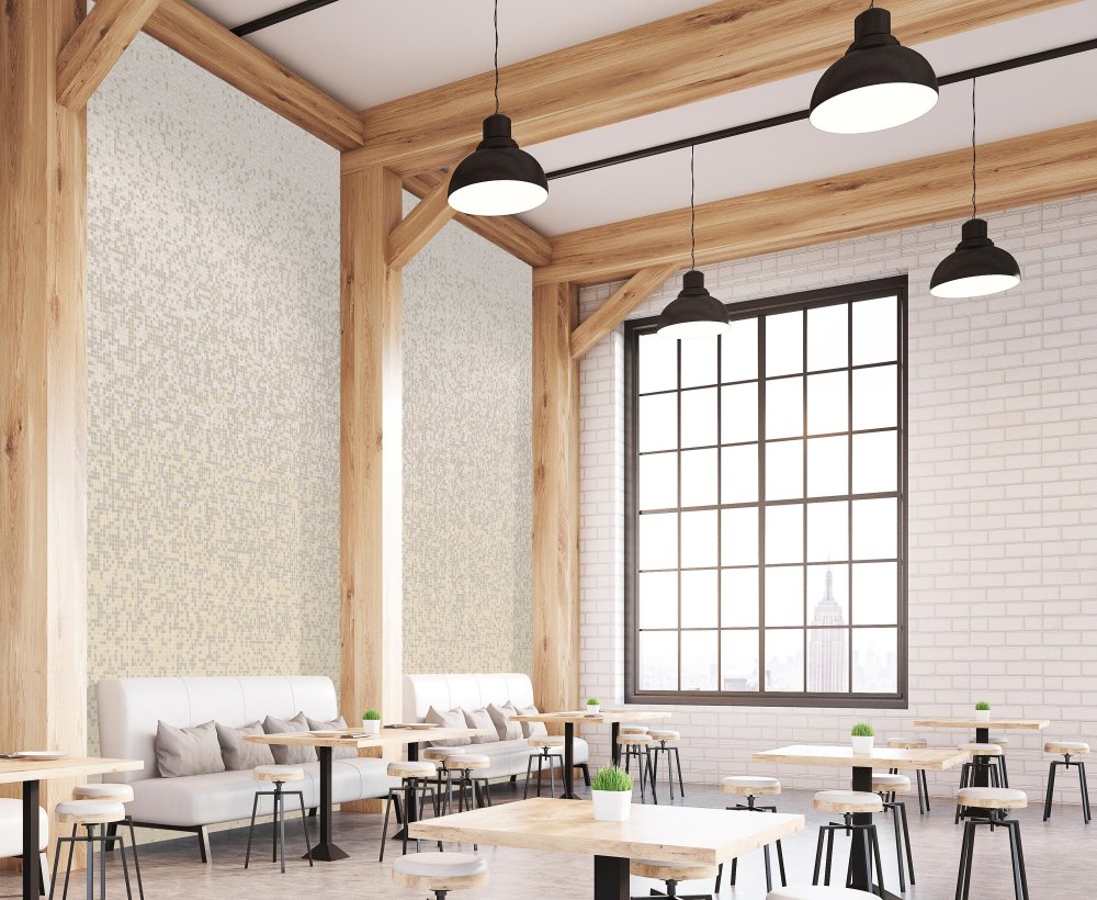 Белый интерьер кафе