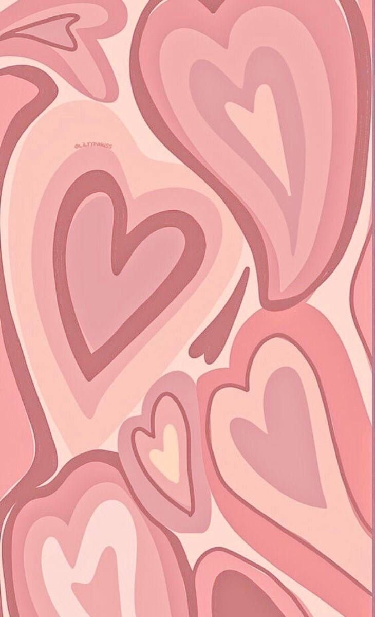 Розовый фон с сердечками