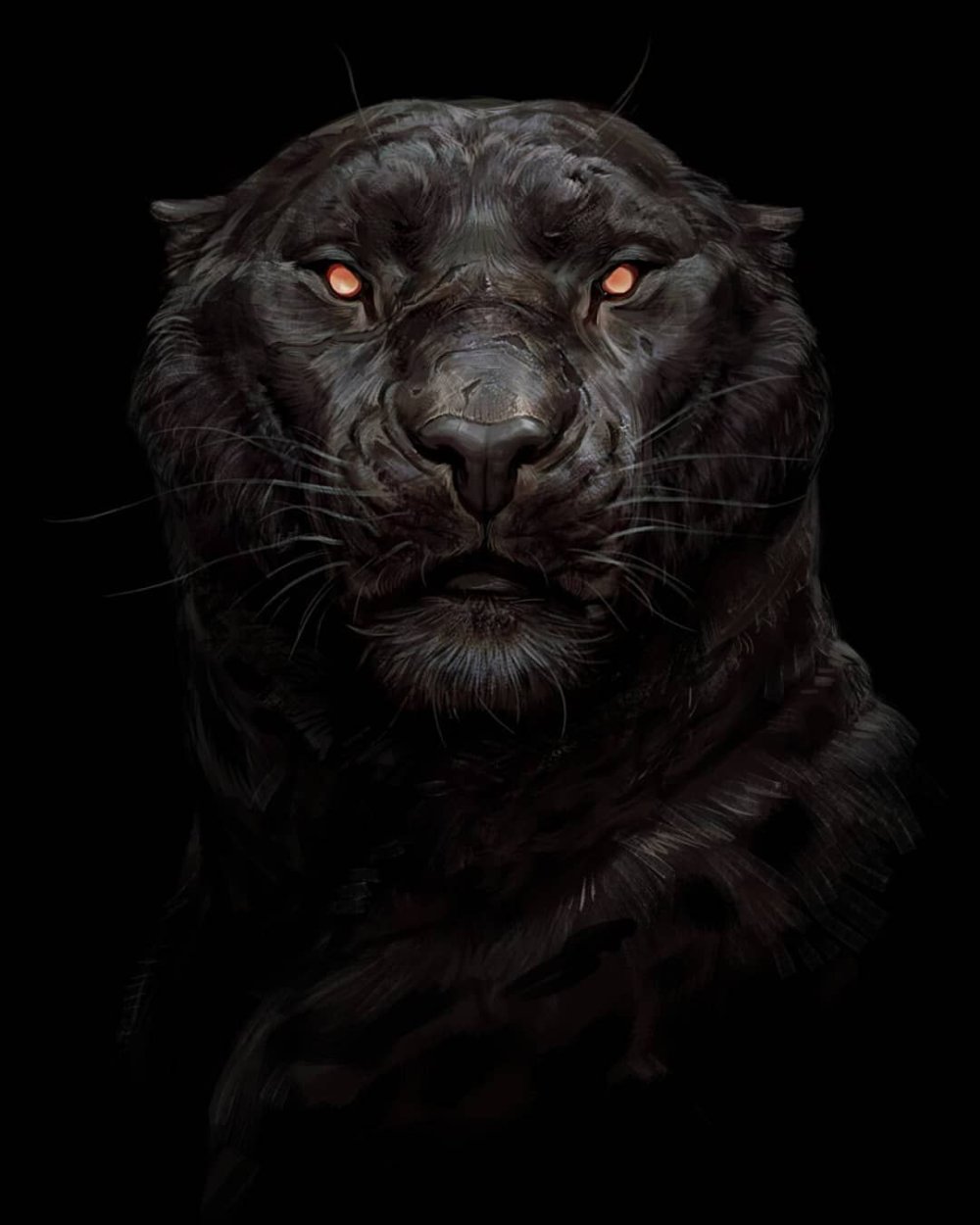 Морда Льва на черном фоне