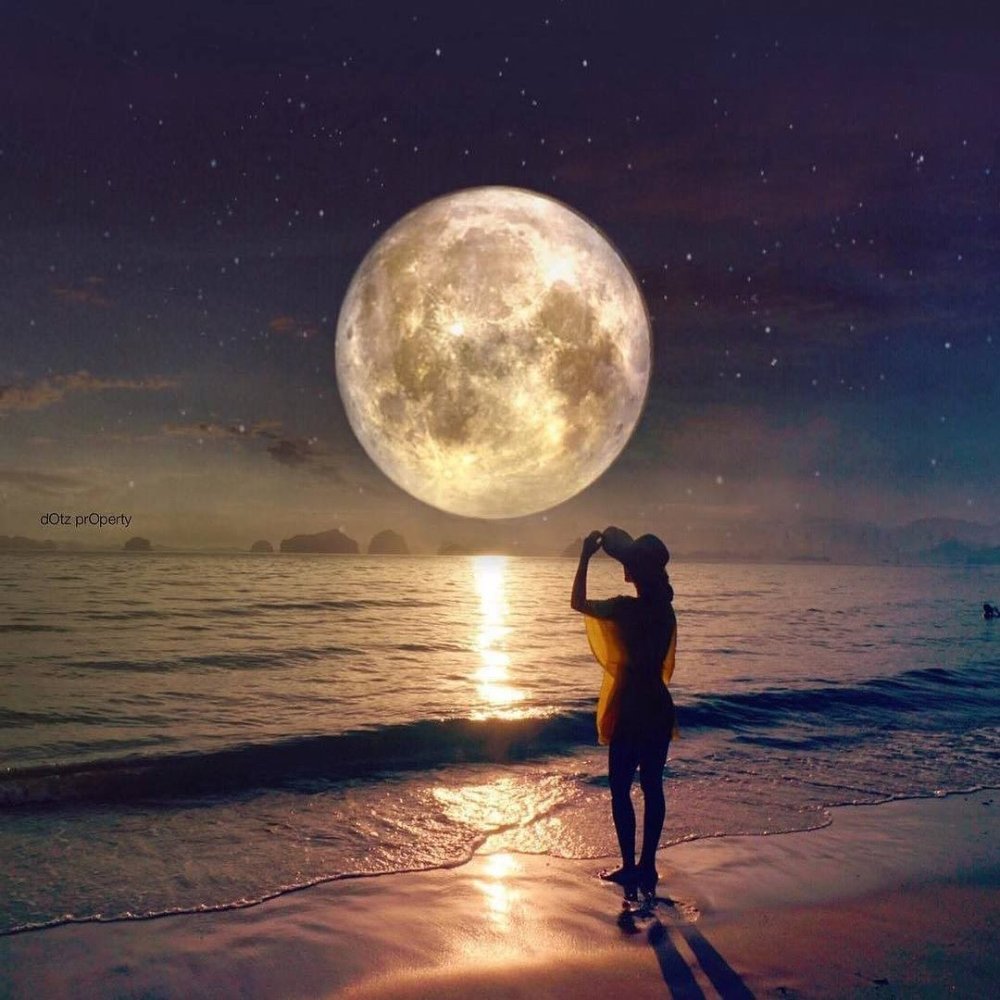 Парень и девушка под луной