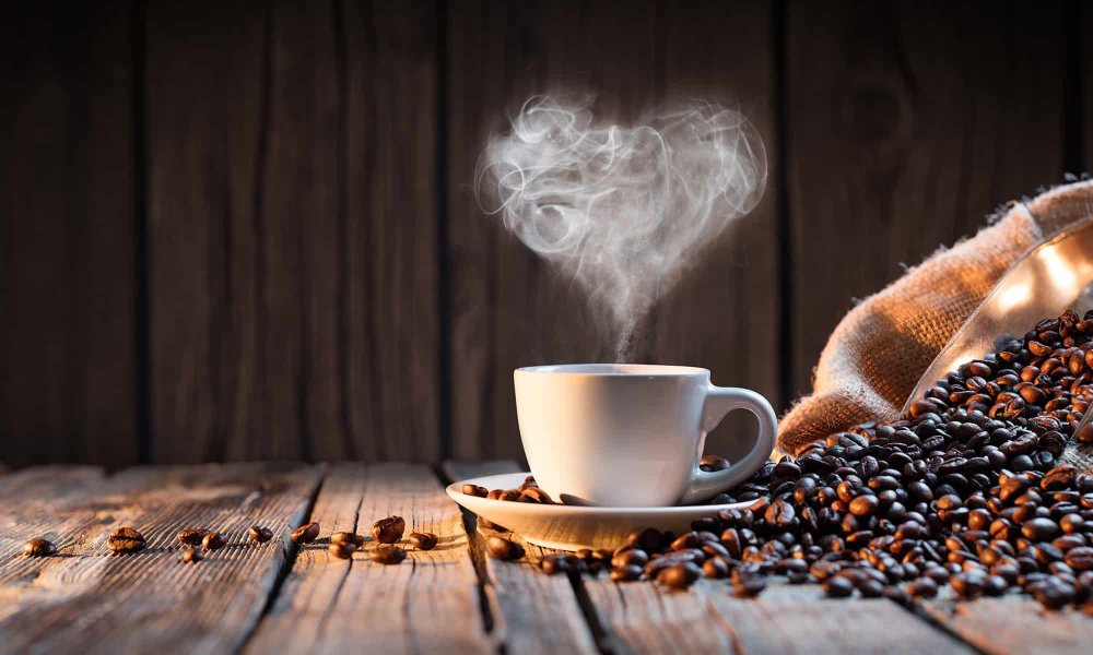 Осенний фон с кофе