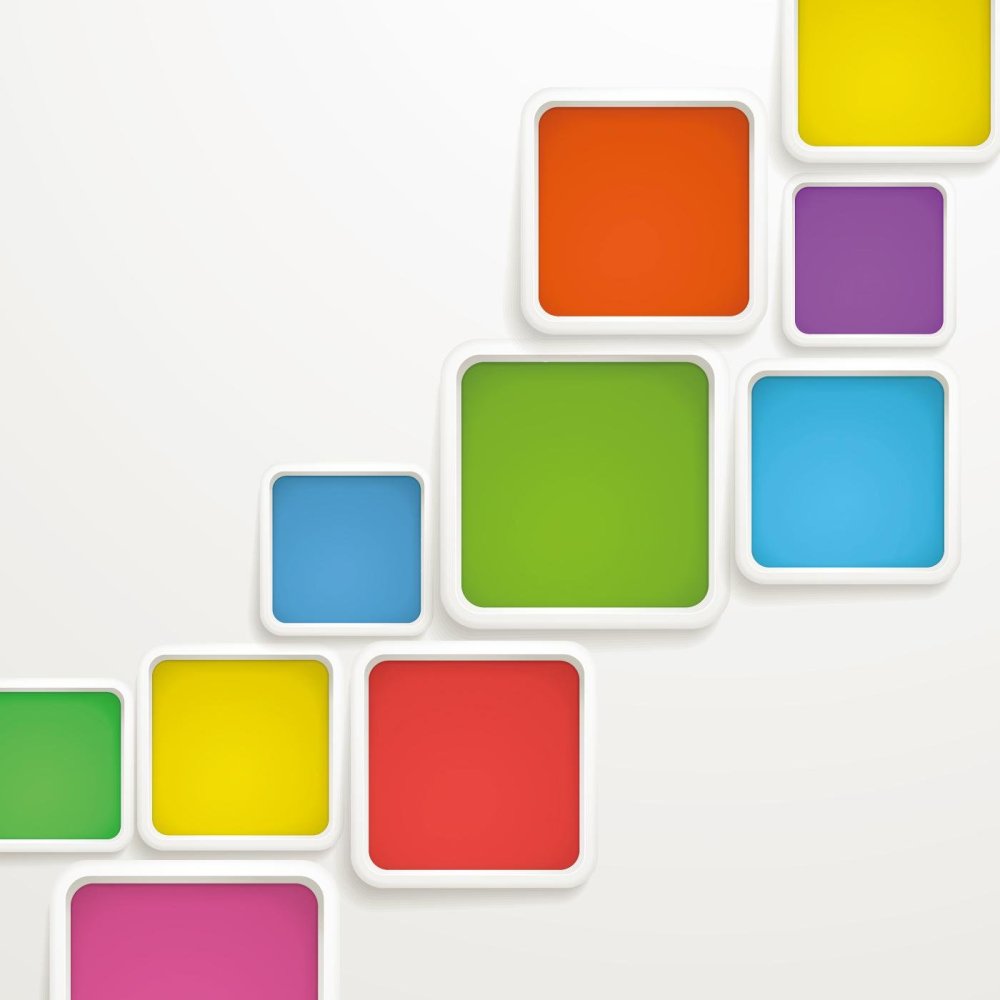 Цветные квадраты разных размеров дизайн