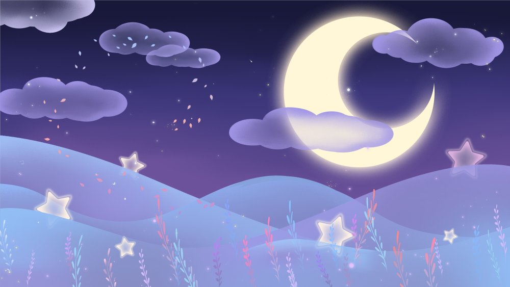 Звезды небо и Луна вектор