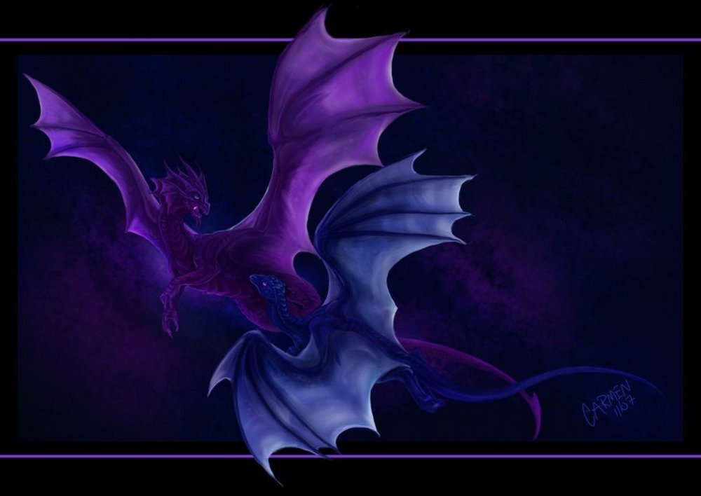 Сине фиолетовый дракон