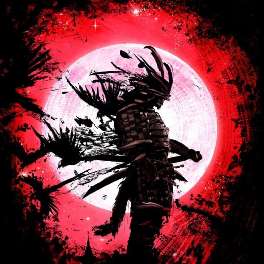 Самурай на фоне Луны