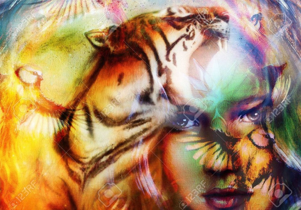 Тигр и девушка