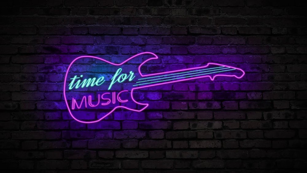 Неоновая гитара на стену