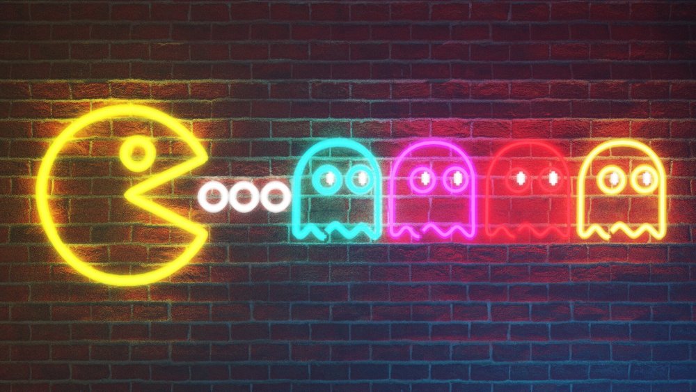 Красный неон стена