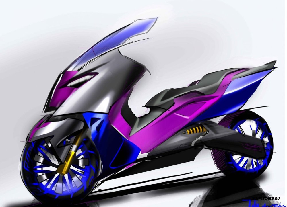 Пара на скутере