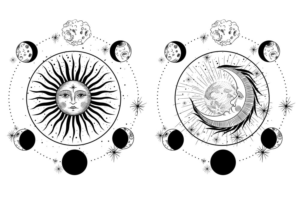 Луна на розовом небе