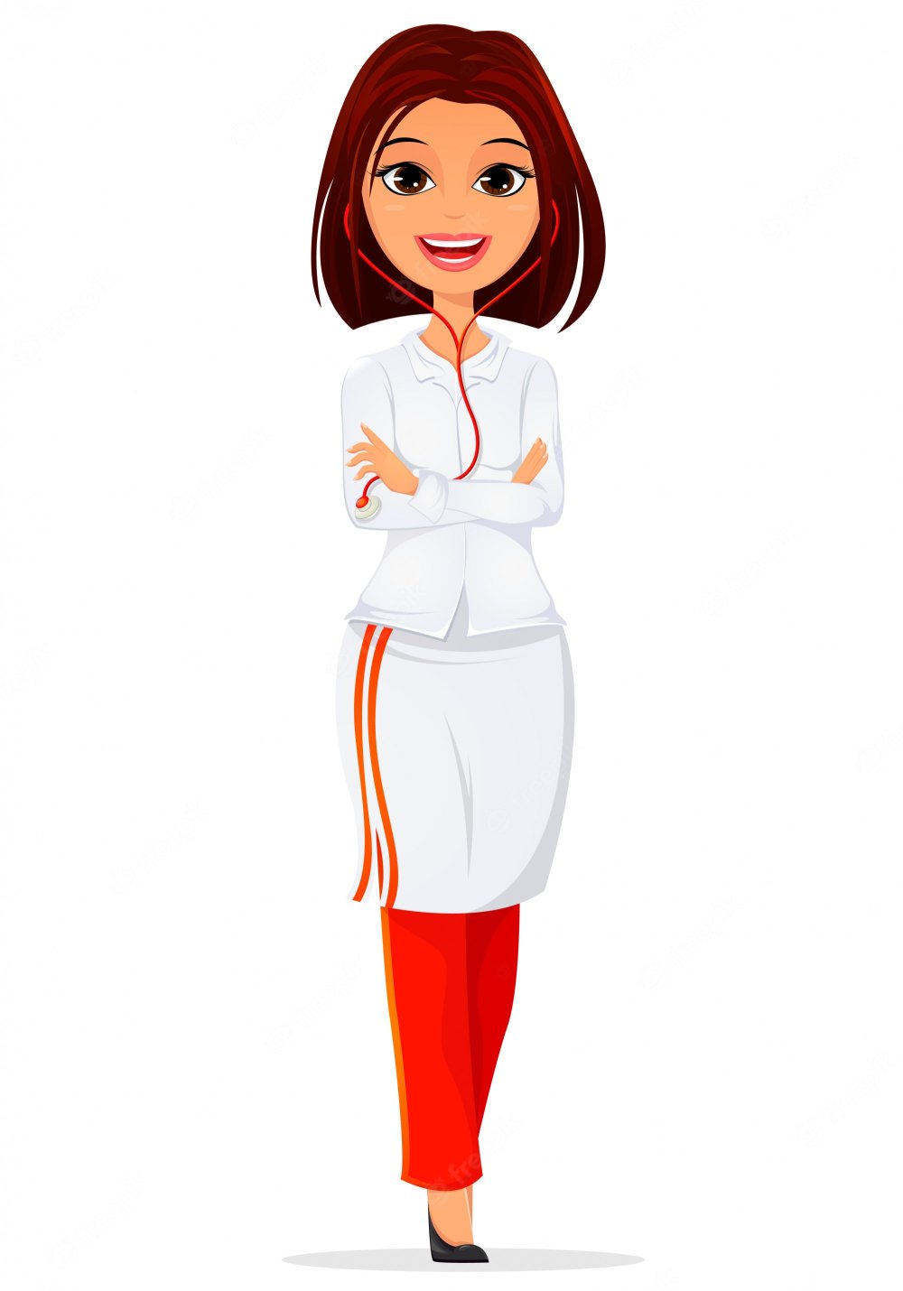 Женщина врач мультяшка