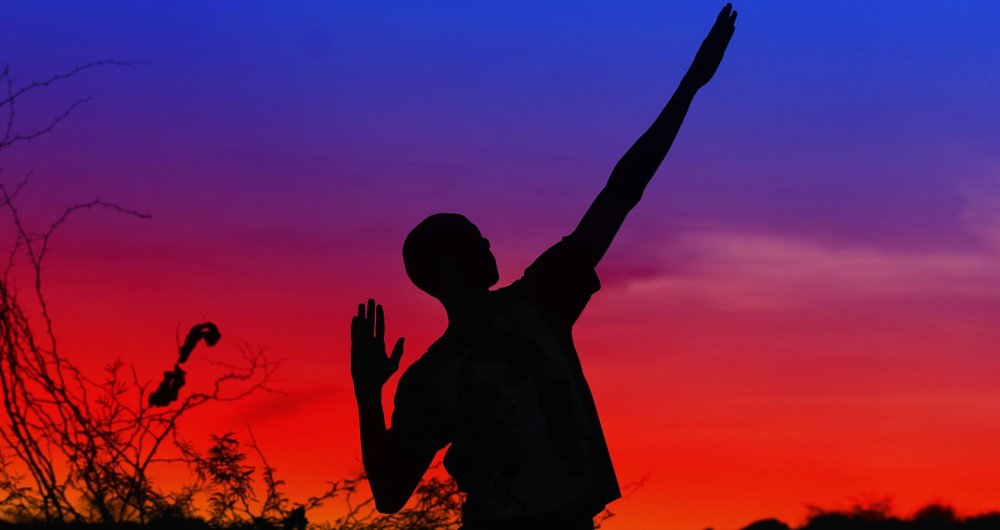 Человек на закате