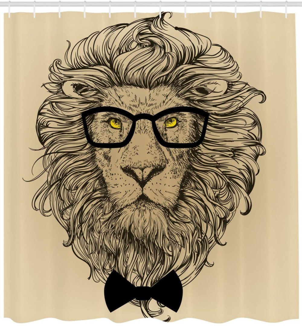 Лев в очках рисунок
