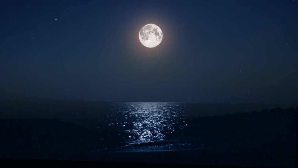 Ночное небо Луна вода