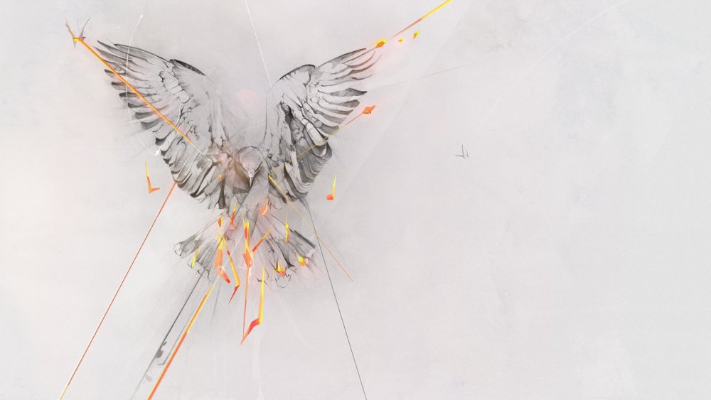 Птица в полете абстракция