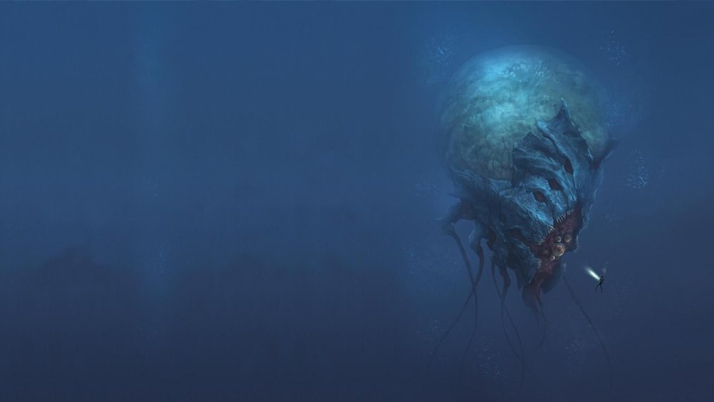 Прозрачные рыбы на большой глубине