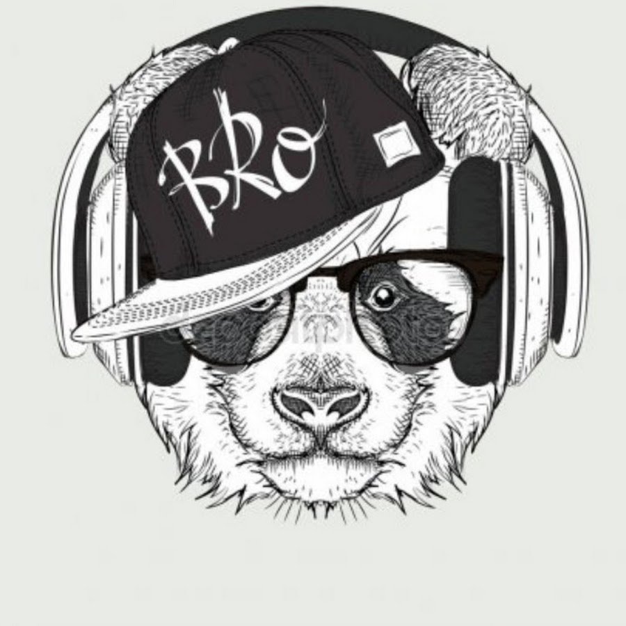 Панда в наушниках