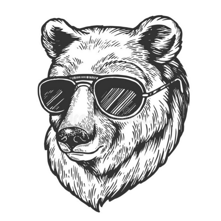Медведь в очках вектор