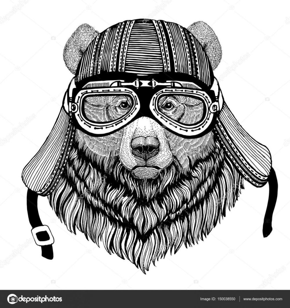 Тату медведь в очках