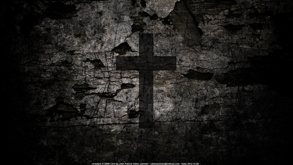 Православный крест на черном фоне