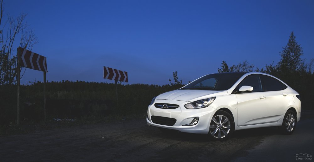 Hyundai Solaris 2013 ночь