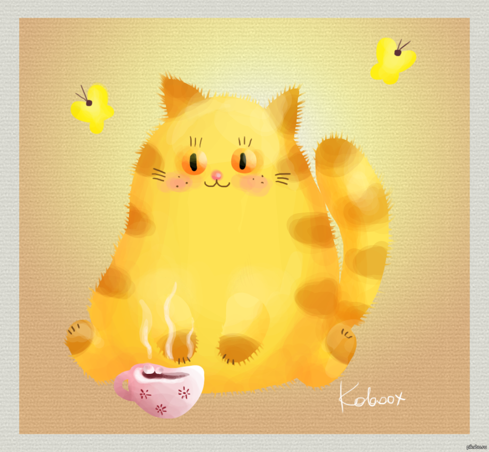 Кошка на закате