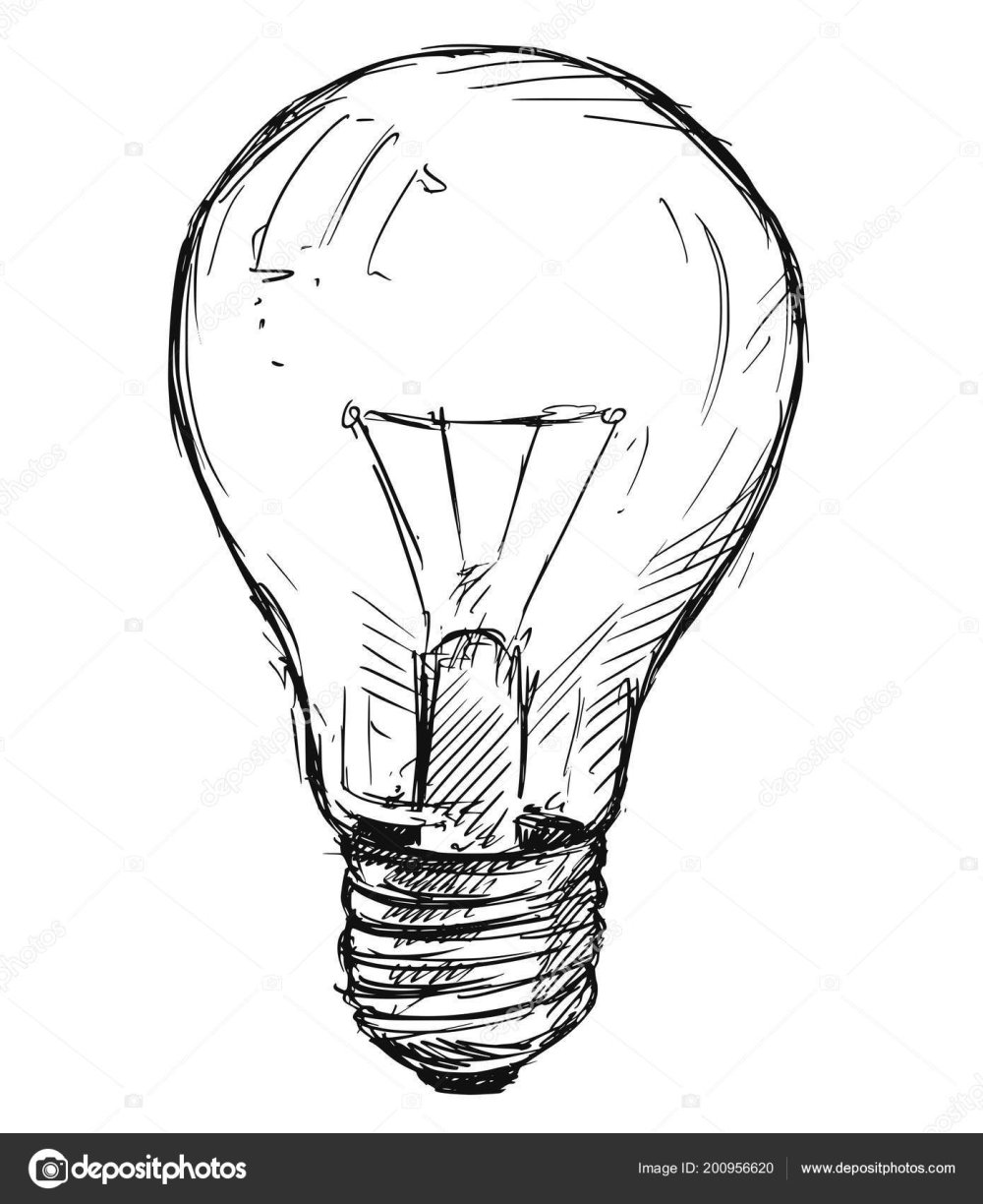 Лампочка мелом на доске