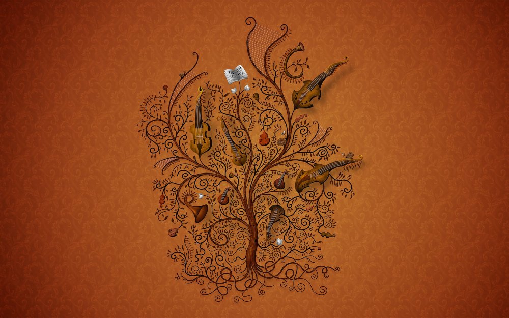 Рисунок на коричневом фоне