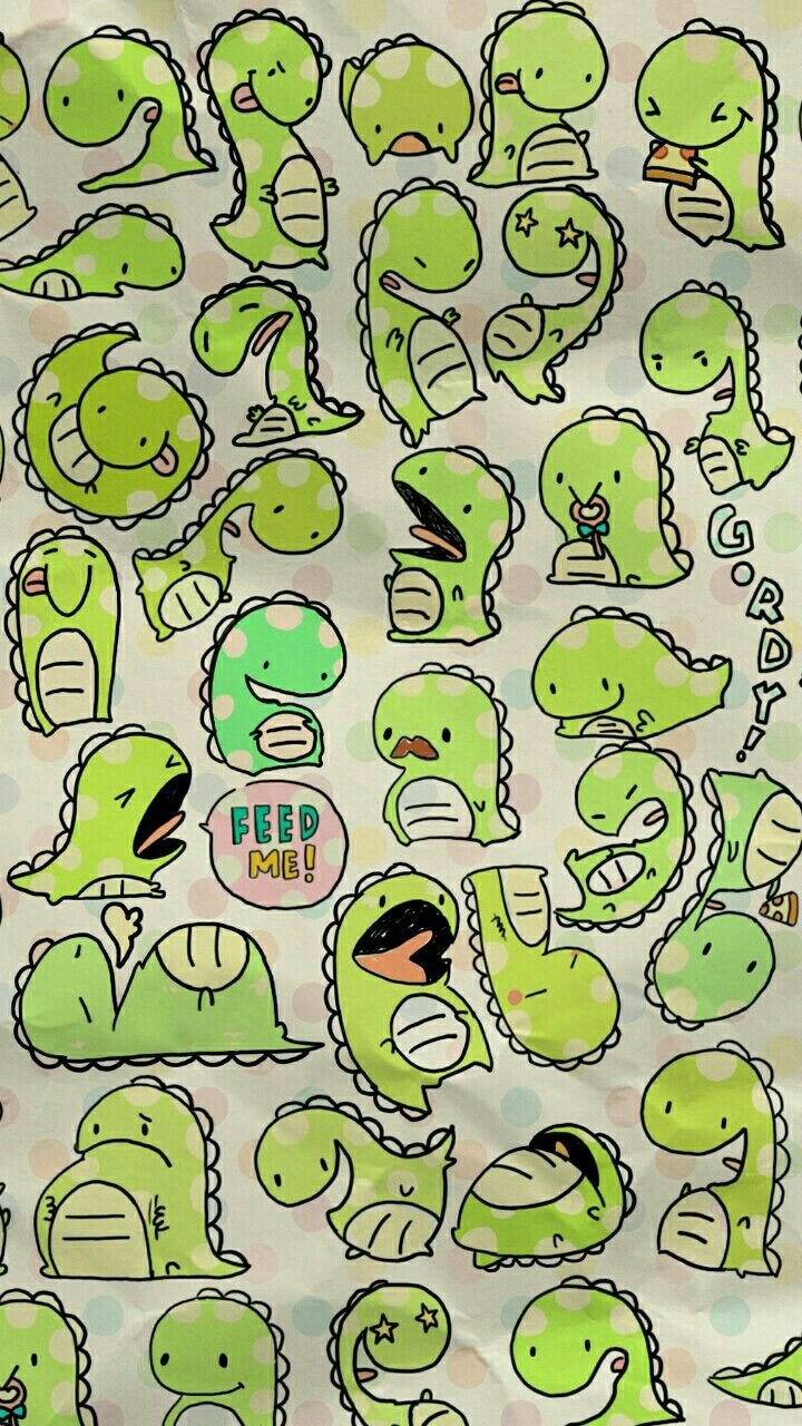 Наклейки с милыми динозавриками