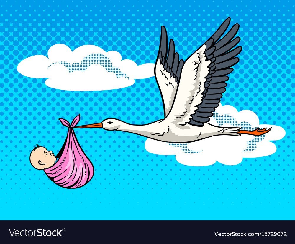 Аист с малышом