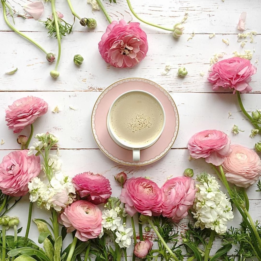 Ранункулюсы и кофе