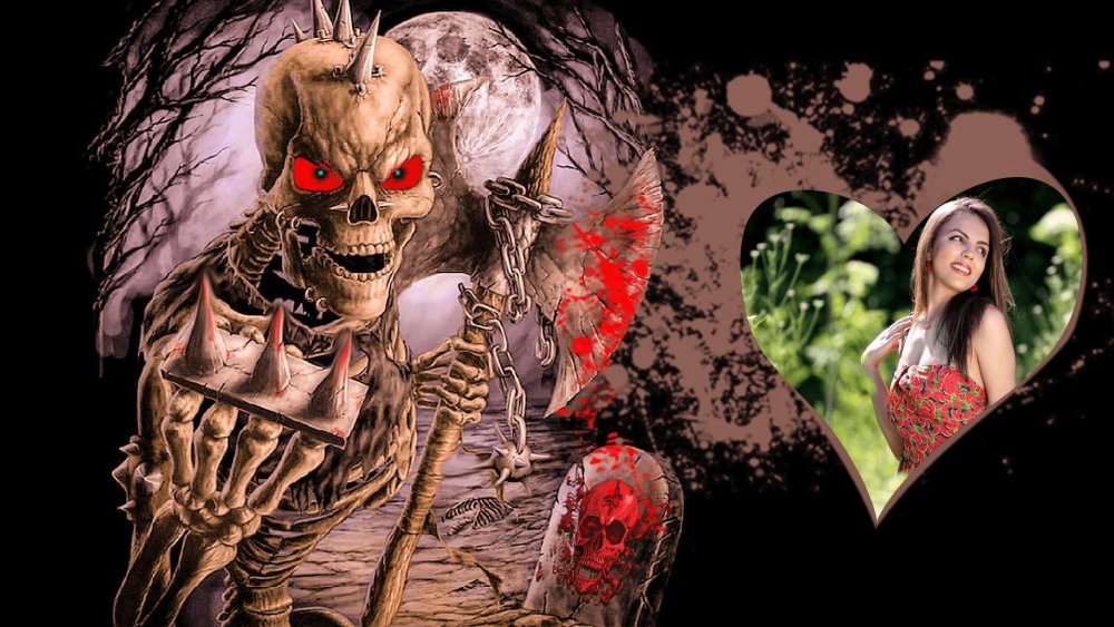 Скелет на черном фоне