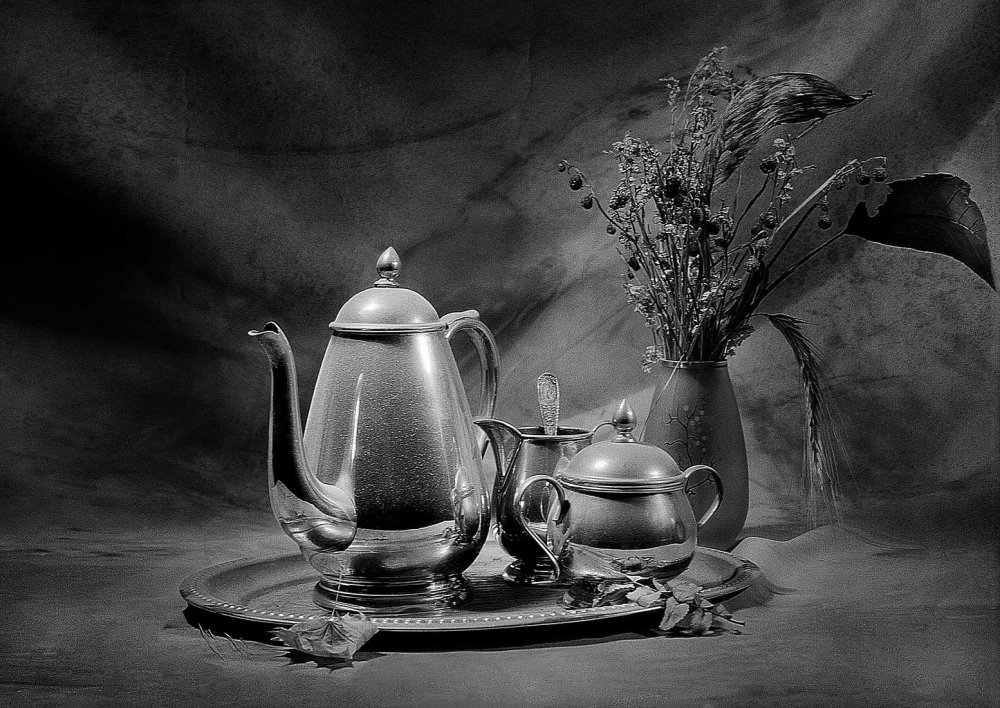 Натюрморт черно белый