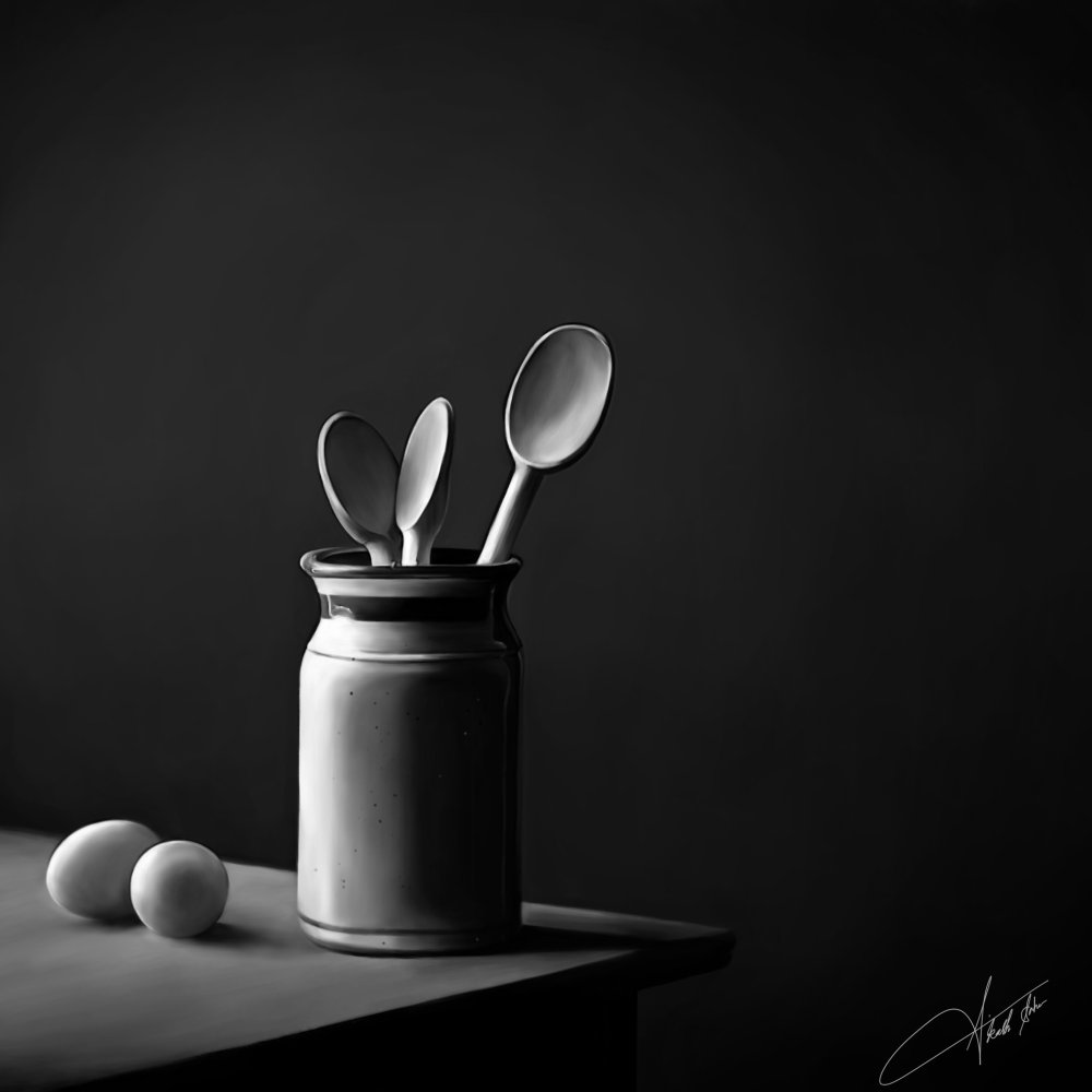 Натюрморт с занавеской