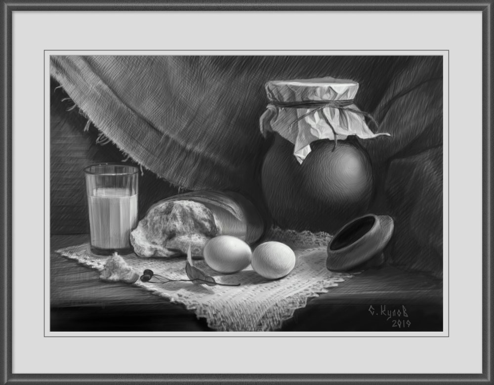 Натюрморт черно белый
