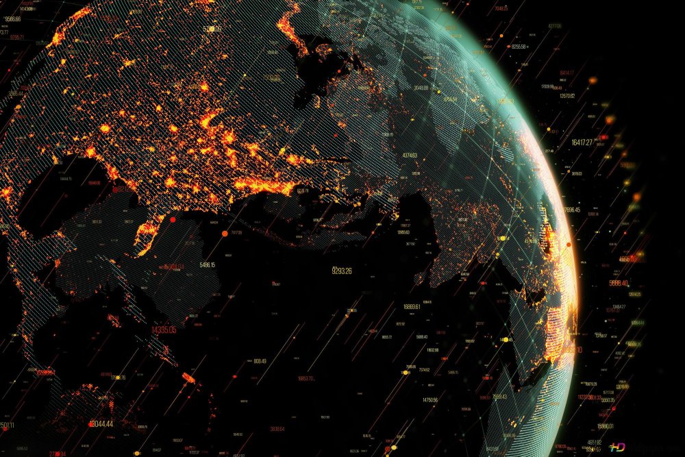 Планета земля ночью