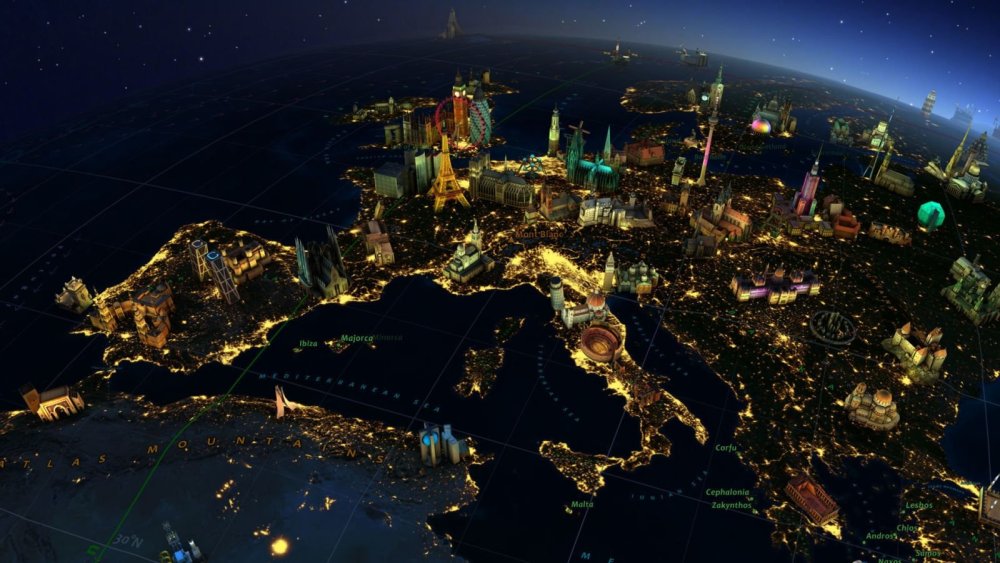 Вид ночной земли из космоса