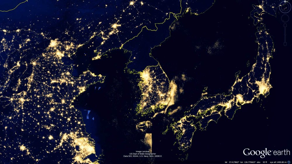 Ночь над Европой со спутника