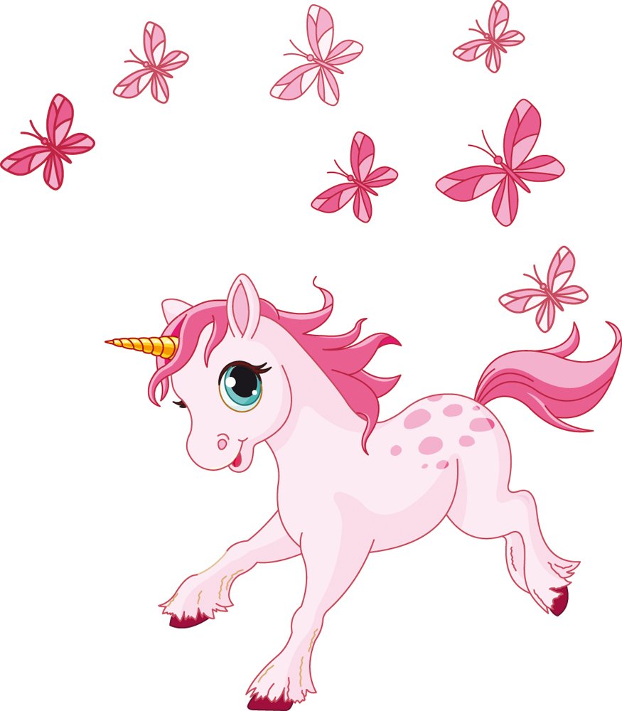 Единорог мультяшный розовый