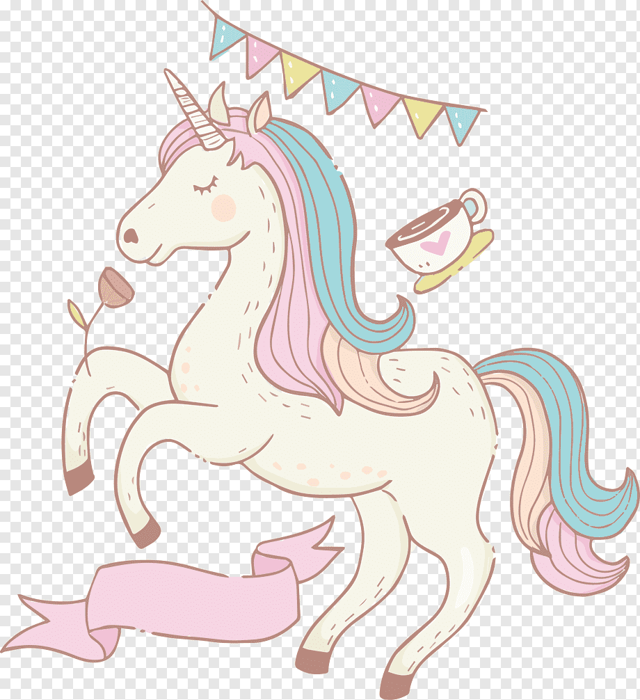 Единорожки на прозрачном фоне