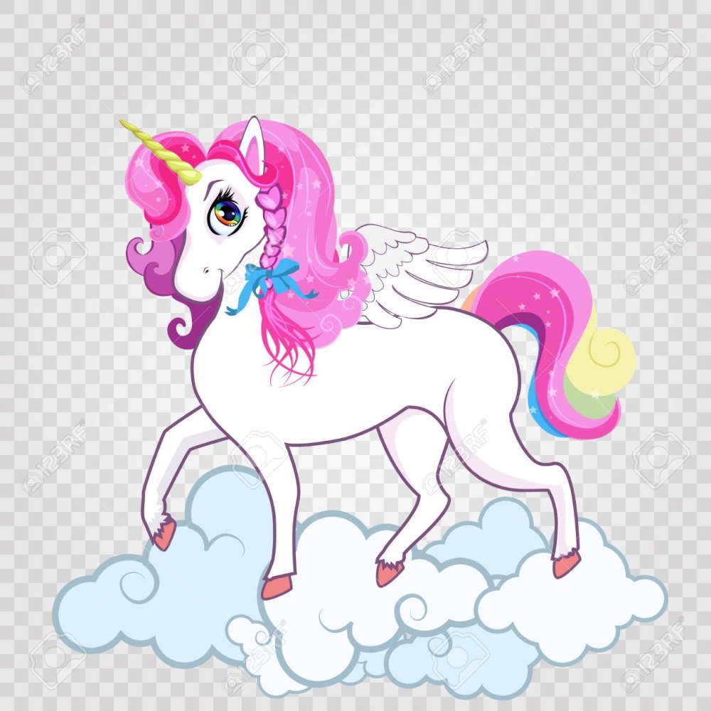 Единорожка с розовой гривой