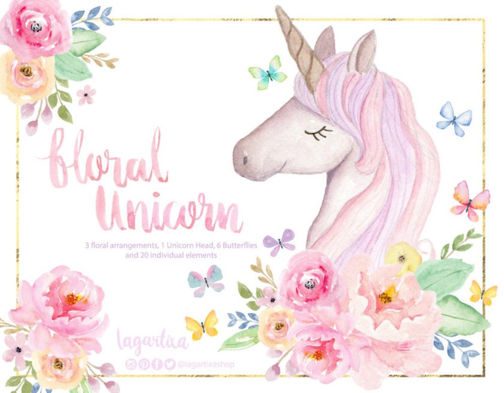 Единорожка с цветами