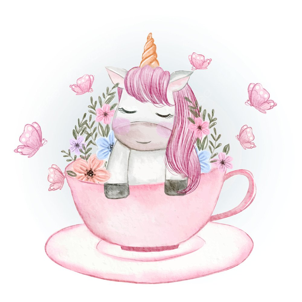 Единорожка акварель