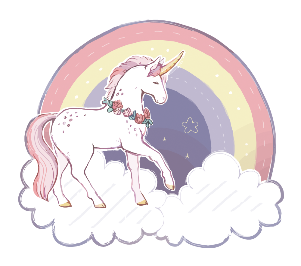 Единорог на прозрачном фоне